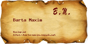 Barta Maxim névjegykártya